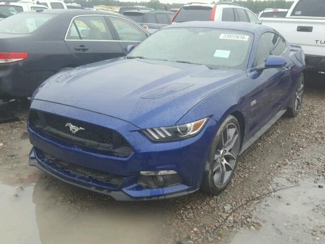 1FA6P8CF3F5355038 - 2015 FORD MUSTANG GT BLUE photo 2