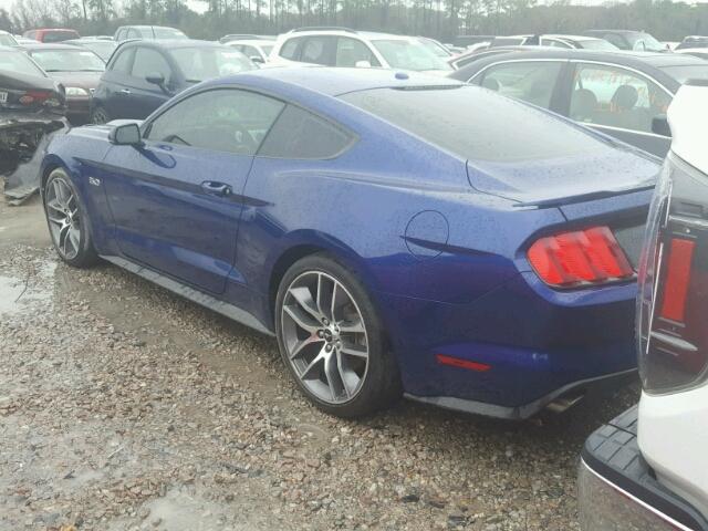 1FA6P8CF3F5355038 - 2015 FORD MUSTANG GT BLUE photo 3