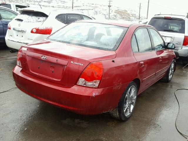 KMHDN46D55U002486 - 2005 HYUNDAI ELANTRA GL RED photo 4