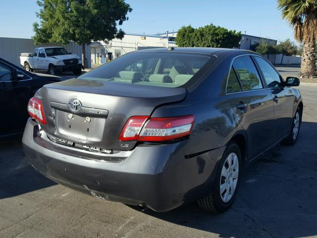 4T4BF3EK7BR216394 - 2011 TOYOTA CAMRY BASE GRAY photo 4