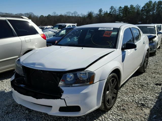 1C3CDZAG3EN219535 - 2014 DODGE AVENGER SE WHITE photo 2