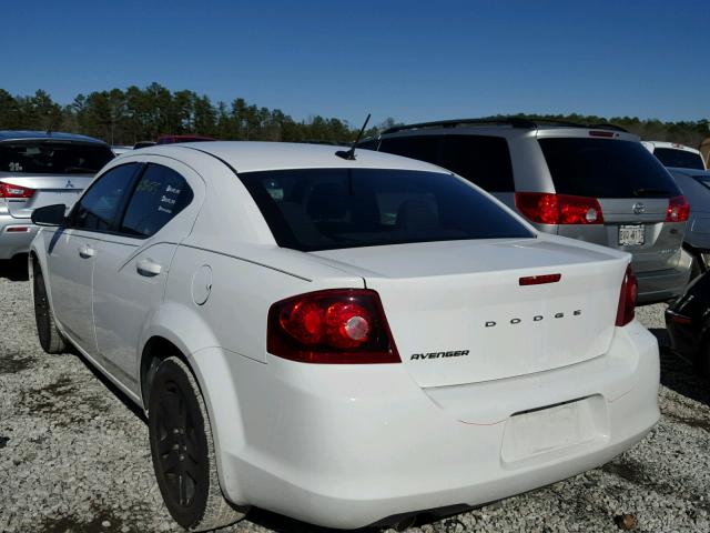 1C3CDZAG3EN219535 - 2014 DODGE AVENGER SE WHITE photo 3