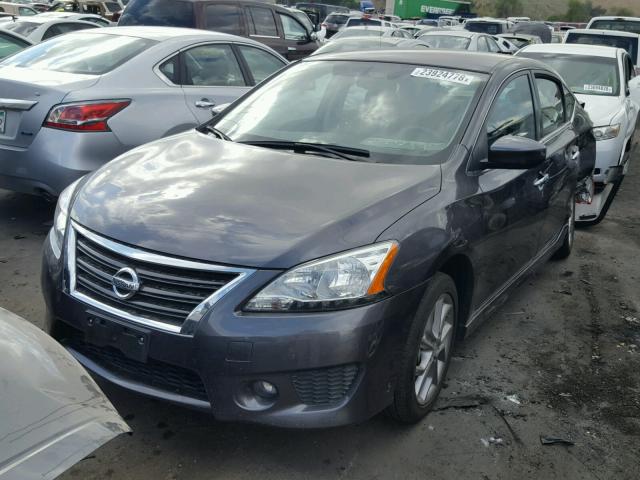 3N1AB7AP7EY323741 - 2014 NISSAN SENTRA S GRAY photo 2