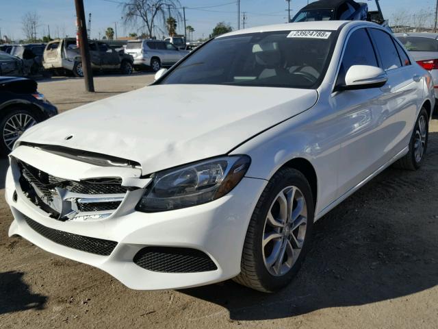 55SWF4JB6FU044867 - 2015 MERCEDES-BENZ C 300 WHITE photo 2