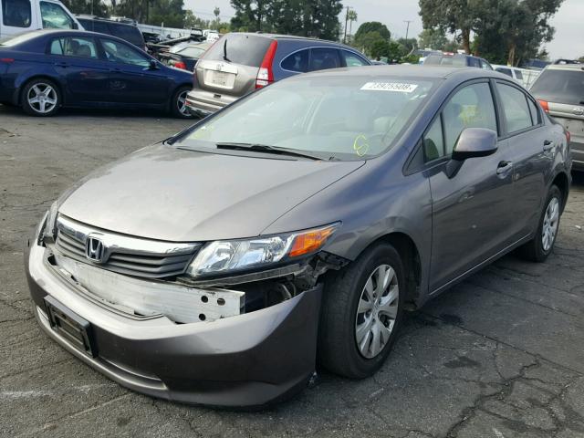 19XFB2F5XCE391737 - 2012 HONDA CIVIC LX GRAY photo 2