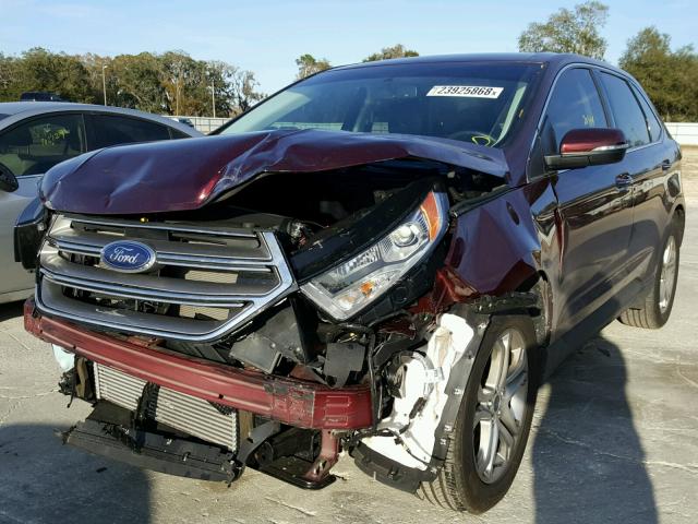 2FMPK3K9XHBB20285 - 2017 FORD EDGE TITAN MAROON photo 2