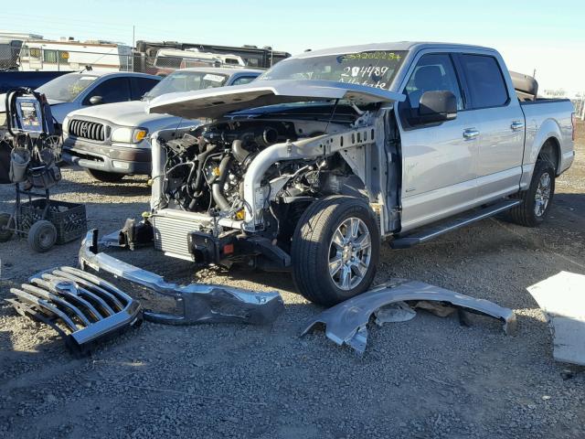 1FTEW1CP6GFA14236 - 2016 FORD F150 SUPER SILVER photo 2