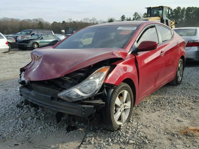 KMHDH4AE2DU500473 - 2013 HYUNDAI ELANTRA GL RED photo 2