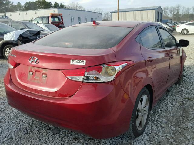 KMHDH4AE2DU500473 - 2013 HYUNDAI ELANTRA GL RED photo 4