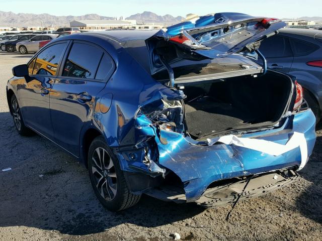 19XFB2F86EE036206 - 2014 HONDA CIVIC EX ლურჯი ფოტო 3