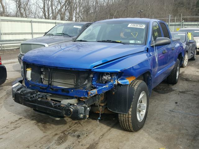 1D7HW48N08S581773 - 2008 DODGE DAKOTA QUA BLUE photo 2