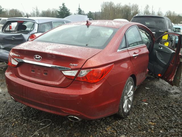 5NPEC4AB5BH226481 - 2011 HYUNDAI SONATA SE RED photo 4