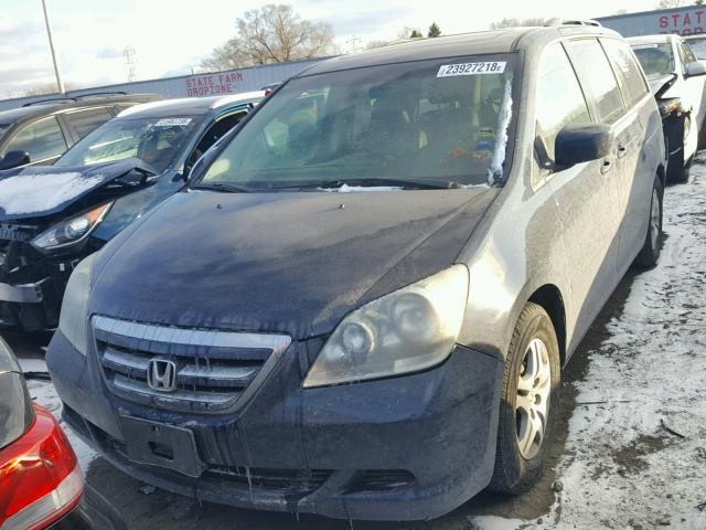 5FNRL38695B049585 - 2005 HONDA ODYSSEY EX BLUE photo 2