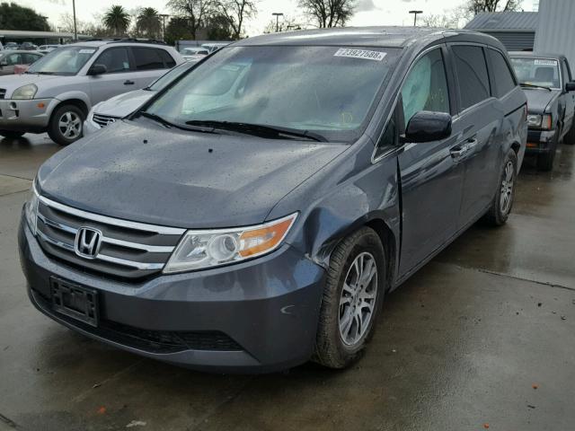 5FNRL5H44DB018236 - 2013 HONDA ODYSSEY EX GRAY photo 2