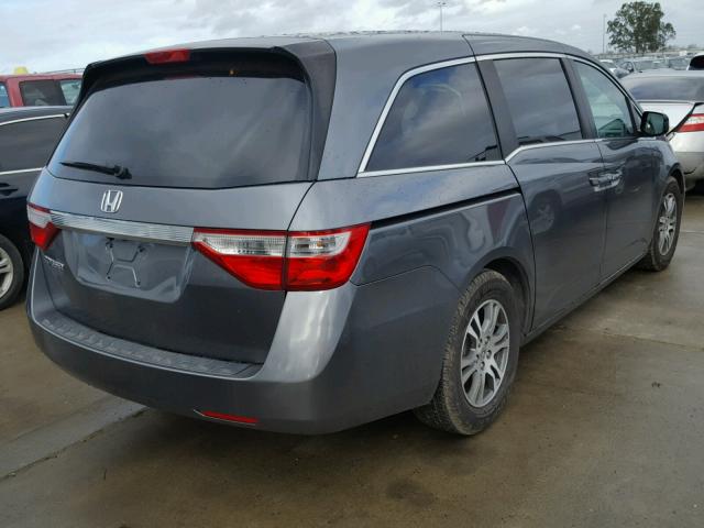 5FNRL5H44DB018236 - 2013 HONDA ODYSSEY EX GRAY photo 4