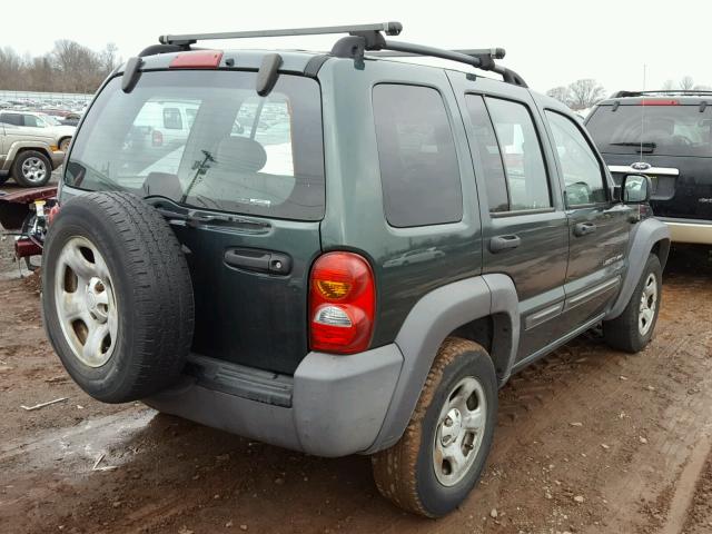 1J4FK48112W359988 - 2002 JEEP LIBERTY SP GREEN photo 4