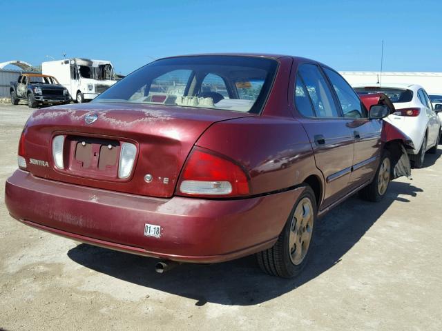 3N1CB51D93L700647 - 2003 NISSAN SENTRA XE RED photo 4