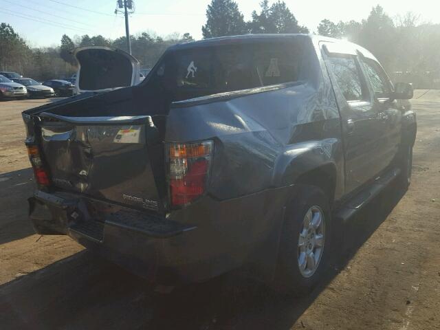 2HJYK16507H537278 - 2007 HONDA RIDGELINE GRAY photo 4