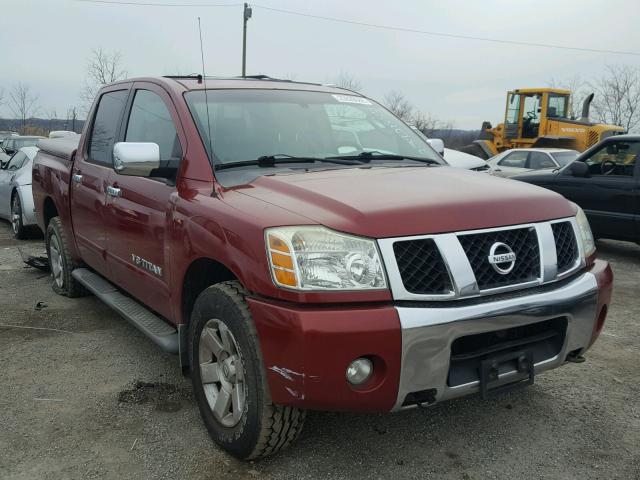 1N6BA07B75N536691 - 2005 NISSAN TITAN XE BURGUNDY photo 1