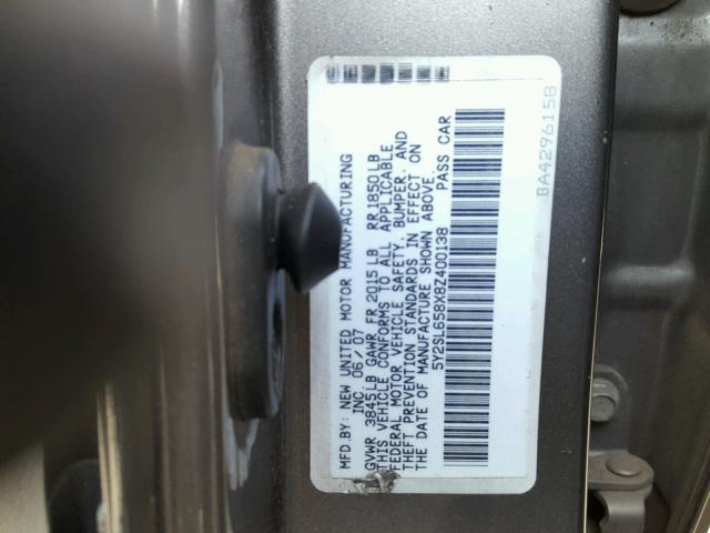 5Y2SL658X8Z400138 - 2008 PONTIAC VIBE SILVER photo 10