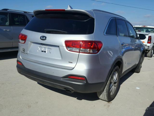 5XYPG4A34GG177682 - 2016 KIA SORENTO LX SILVER photo 4