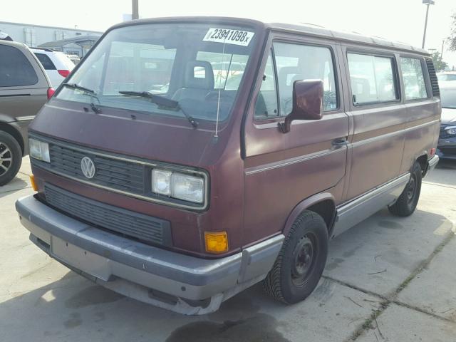 WV2YB0256LH118602 - 1990 VOLKSWAGEN VANAGON BU BURGUNDY photo 2