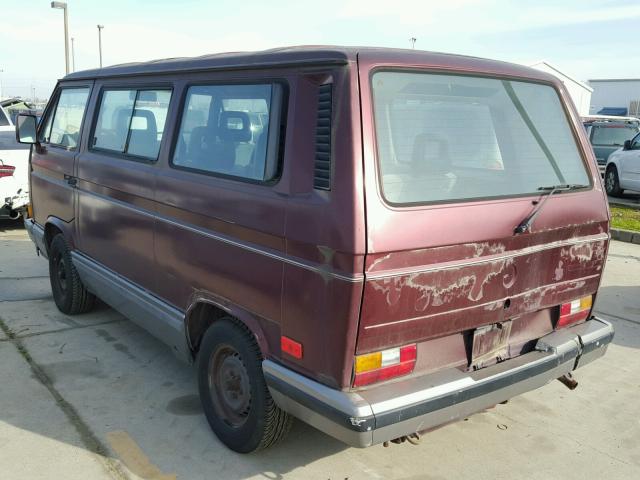 WV2YB0256LH118602 - 1990 VOLKSWAGEN VANAGON BU BURGUNDY photo 3