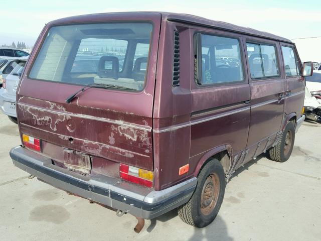 WV2YB0256LH118602 - 1990 VOLKSWAGEN VANAGON BU BURGUNDY photo 4