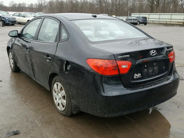 KMHDU46D28U460462 - 2008 HYUNDAI ELANTRA GL BLACK photo 3