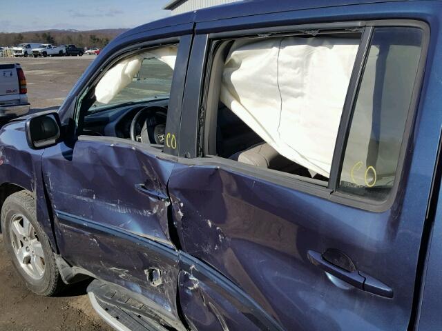 5FNYF48629B013655 - 2009 HONDA PILOT EXL BLUE photo 10