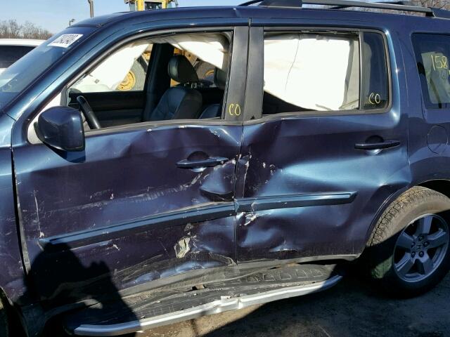 5FNYF48629B013655 - 2009 HONDA PILOT EXL BLUE photo 9