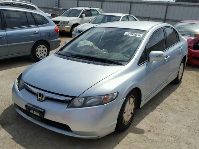 JHMFA36267S000504 - 2007 HONDA CIVIC HYBR BLUE photo 2