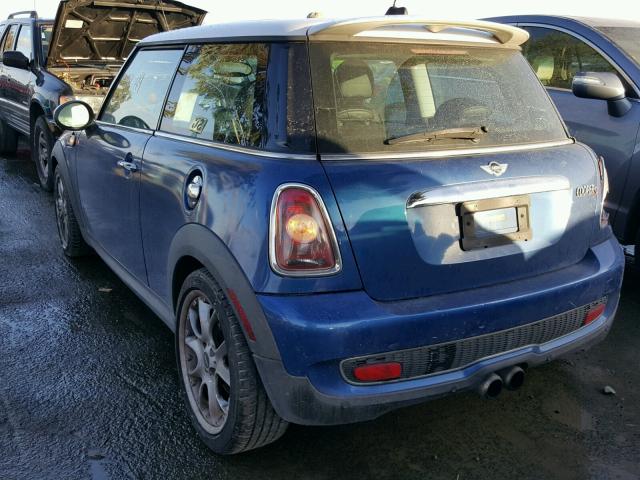 WMWMF73518TT89397 - 2008 MINI COOPER S BLUE photo 3