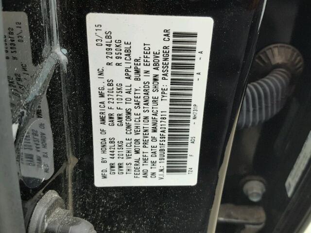 19UUB1F59FA017811 - 2015 ACURA TLX TECH BLACK photo 10