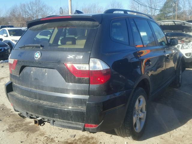 WBXPC93448WJ05886 - 2008 BMW X3 3.0SI BLACK photo 4