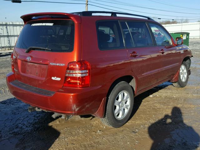 JTEHF21A030158309 - 2003 TOYOTA HIGHLANDER RED photo 4