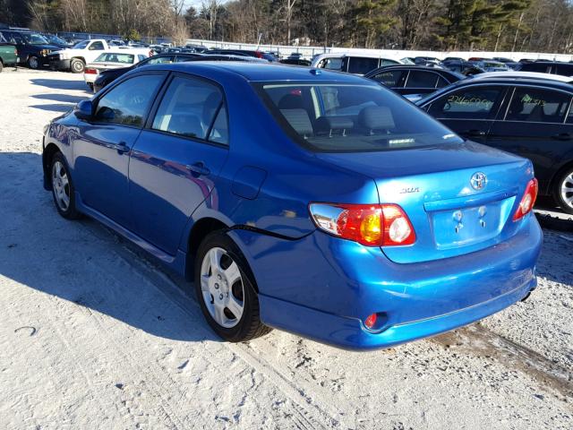 2T1BU40E89C031497 - 2009 TOYOTA COROLLA BA BLUE photo 3