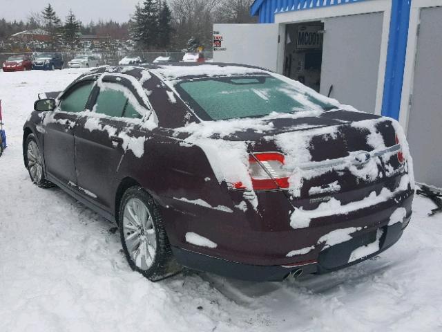 1FAHP2JW1BG109841 - 2011 FORD TAURUS LIM BURGUNDY photo 3