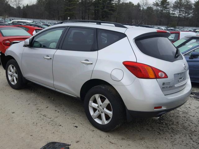 JN8AZ18W79W135192 - 2009 NISSAN MURANO S SILVER photo 3