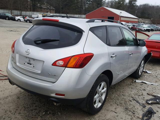 JN8AZ18W79W135192 - 2009 NISSAN MURANO S SILVER photo 4