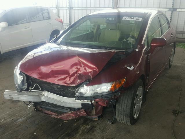 1HGFA16507L087442 - 2007 HONDA CIVIC LX MAROON photo 2