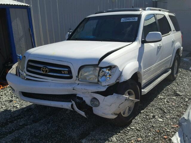 5TDBT48A11S055219 - 2001 TOYOTA SEQUOIA LI WHITE photo 2