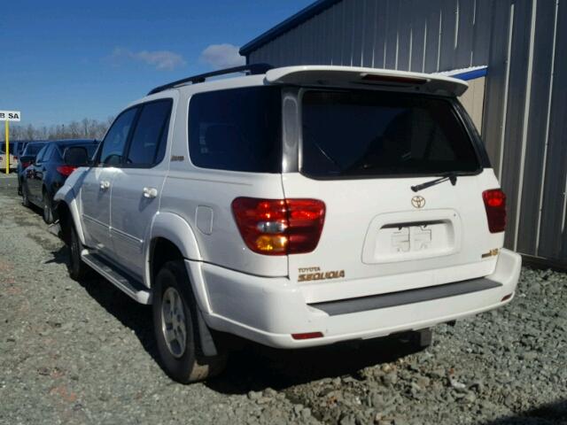 5TDBT48A11S055219 - 2001 TOYOTA SEQUOIA LI WHITE photo 3