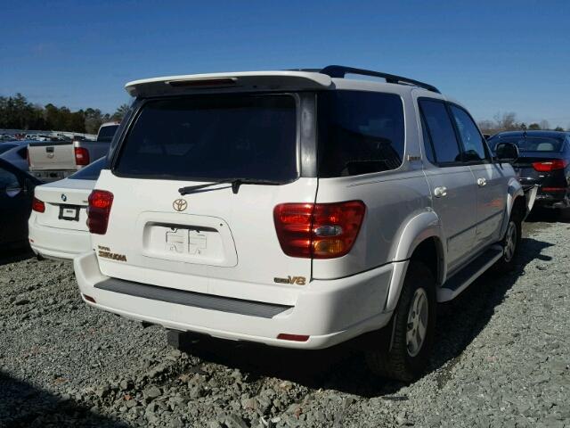 5TDBT48A11S055219 - 2001 TOYOTA SEQUOIA LI WHITE photo 4