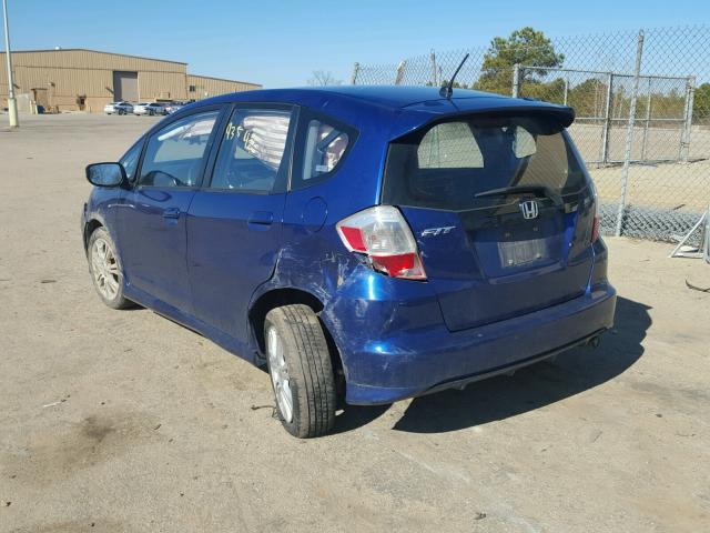 JHMGE88469S016578 - 2009 HONDA FIT SPORT BLUE photo 3