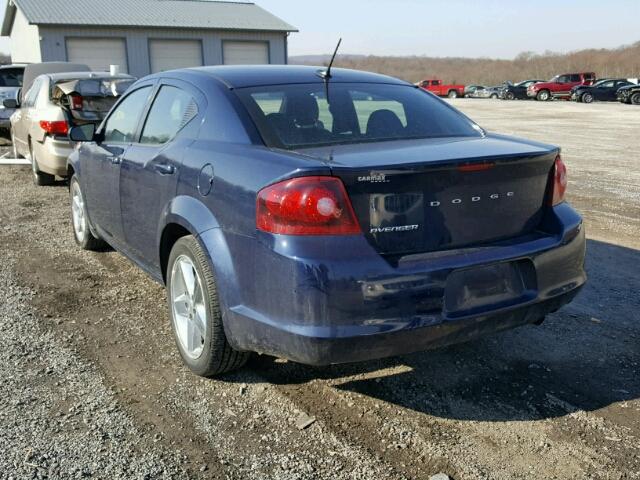 1C3CDZAB4DN725877 - 2013 DODGE AVENGER SE BLUE photo 3