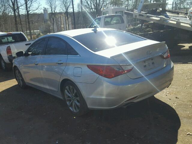 5NPEC4AC6DH660100 - 2013 HYUNDAI SONATA SE SILVER photo 3