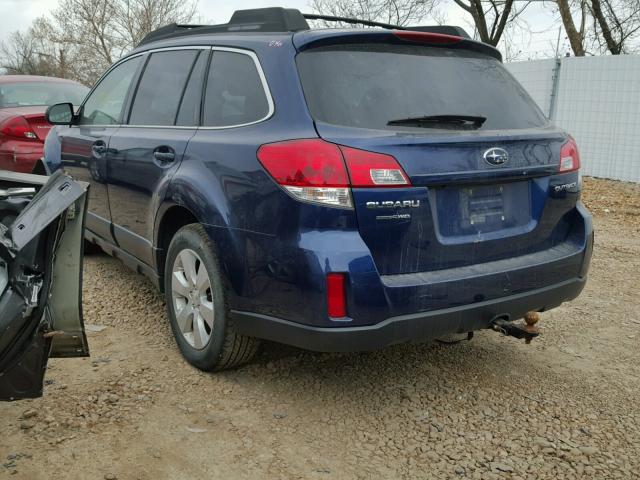 4S4BRCGC7B3358323 - 2011 SUBARU OUTBACK 2. BLUE photo 3