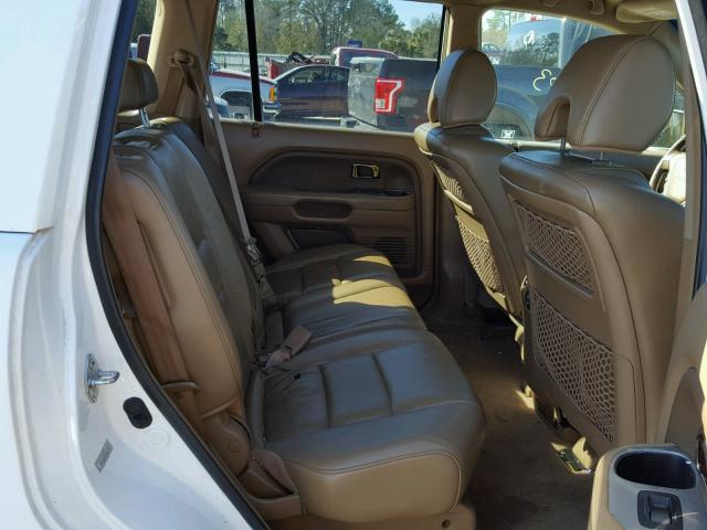 5FNYF28757B030427 - 2007 HONDA PILOT EXL WHITE photo 6