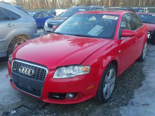 WAUDH78EX8A167813 - 2008 AUDI A4 3.2 QUA RED photo 2